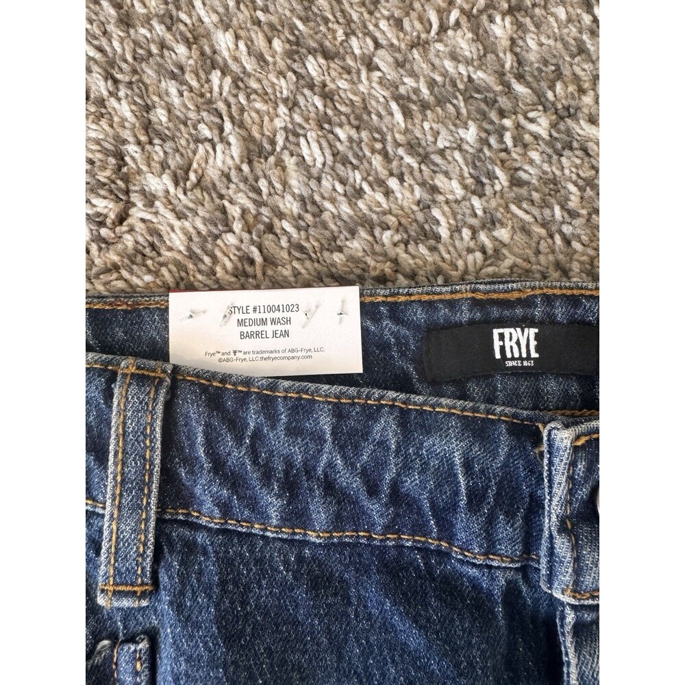 Frye Womens Barrel Jeans Size 14 Medium Wash High Rise Utility NWT - Picture 3 of 14